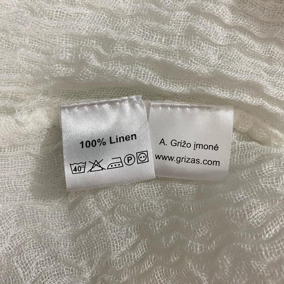 Grizas Crinkled Linen Top Size L Cream Long‎ Sleeve Minimalist Lagenlook NWT - Picture 5 of 10